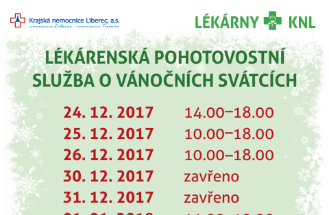 Lékárna o vánočních svátcích